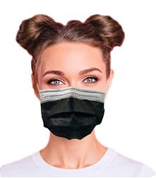 3-Ply Breathable Disposable Face Mask (Black) - Made in USA