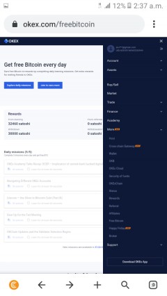 FREE bitcoin okex just complete daily mission the mission is to read article ONLY 1 mission is 80 stoshi we have 5 mission everyday 